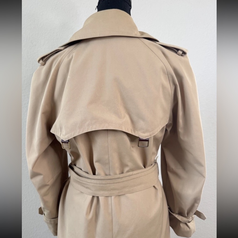 Vtg Etienne Aigner Trench Coat Women’s 10 Double Breasted Belted Tan Old Money - Picture 7 of 10